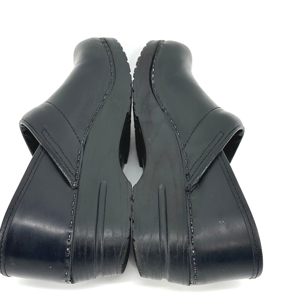 Dansko Professional Clogs Women 39 8.5-9 US Black Leather Solid Comfort Slip On - Picture 5 of 8